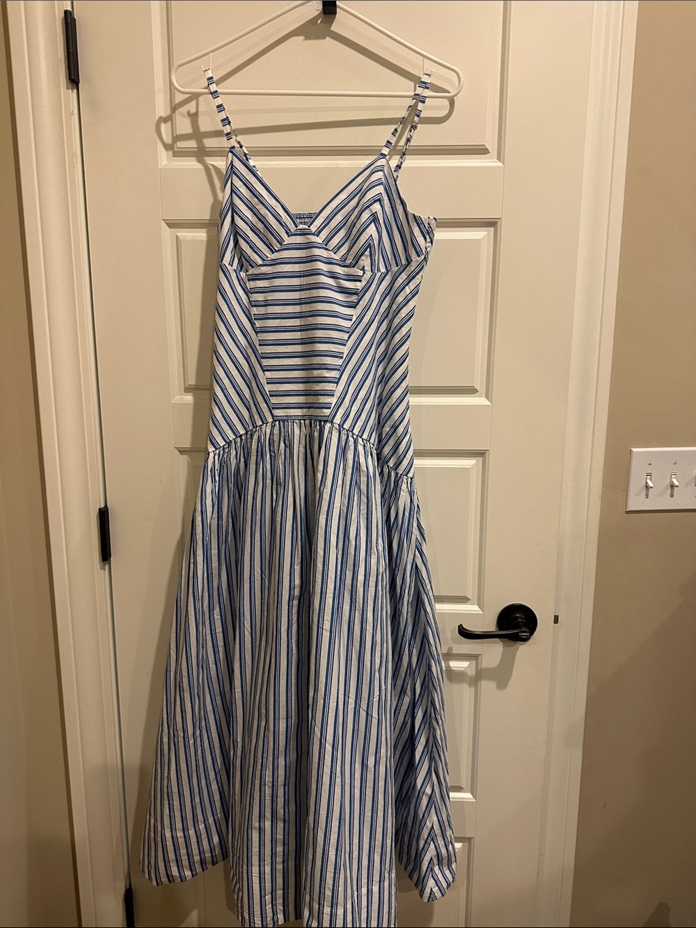 NWT Rosie Assoulin Blue and White Striped Midi Sundress